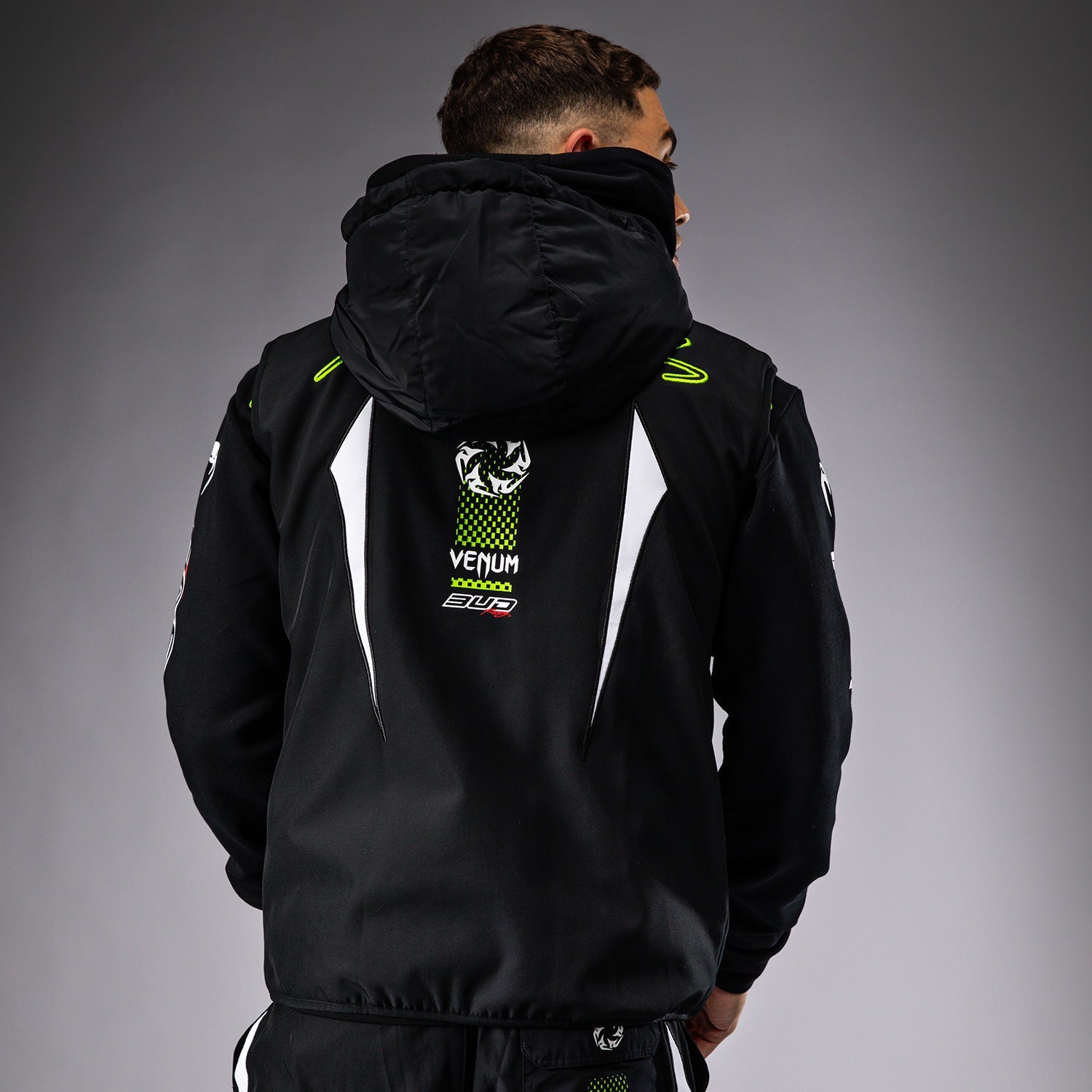 Venum x Bud Racing Down Jacket - Black/White/Lime Green
