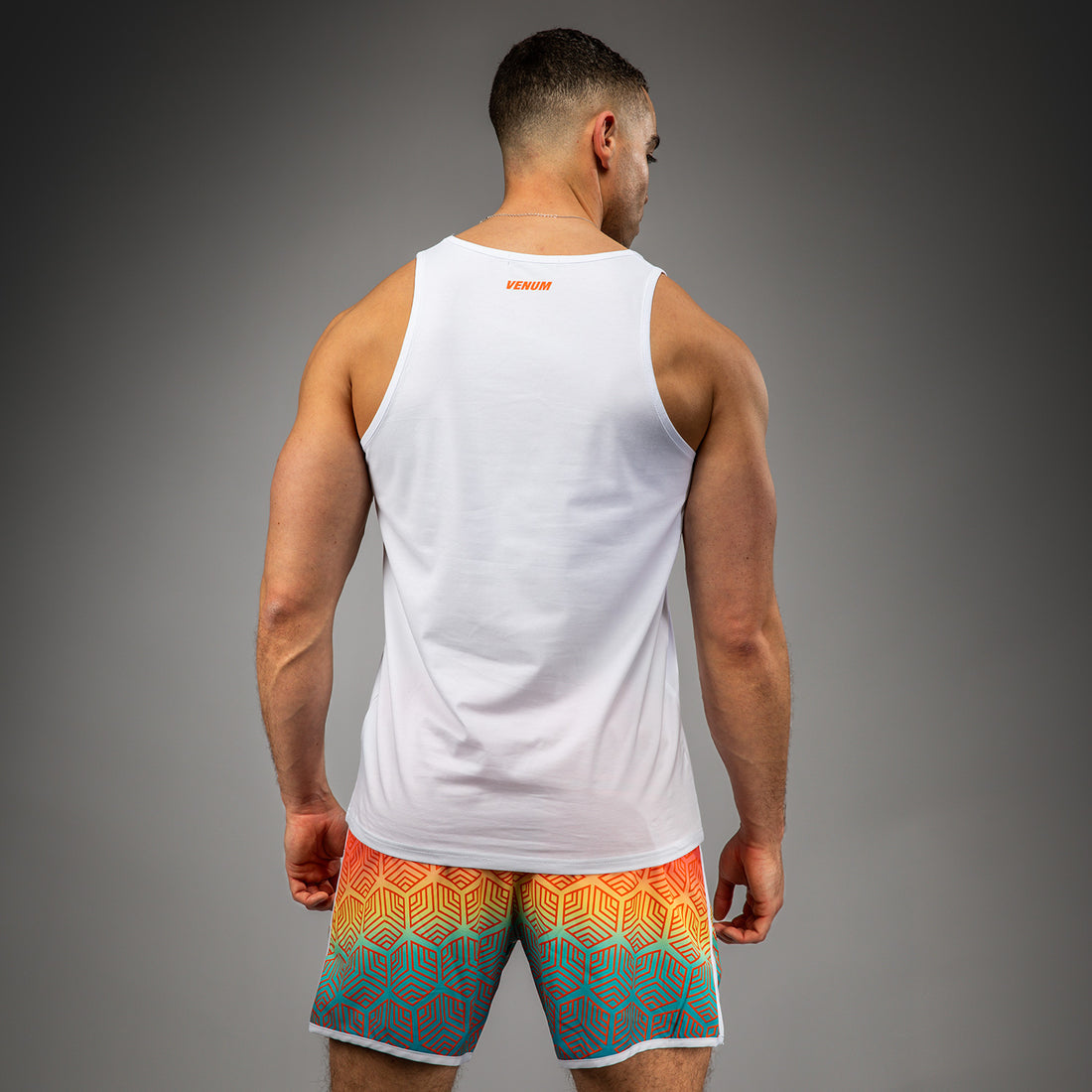 Venum Echo Tank Top - White/Orange Sunset