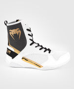 Load image into Gallery viewer, Venum Elite Boxing Shoes - White/Black/Gold
