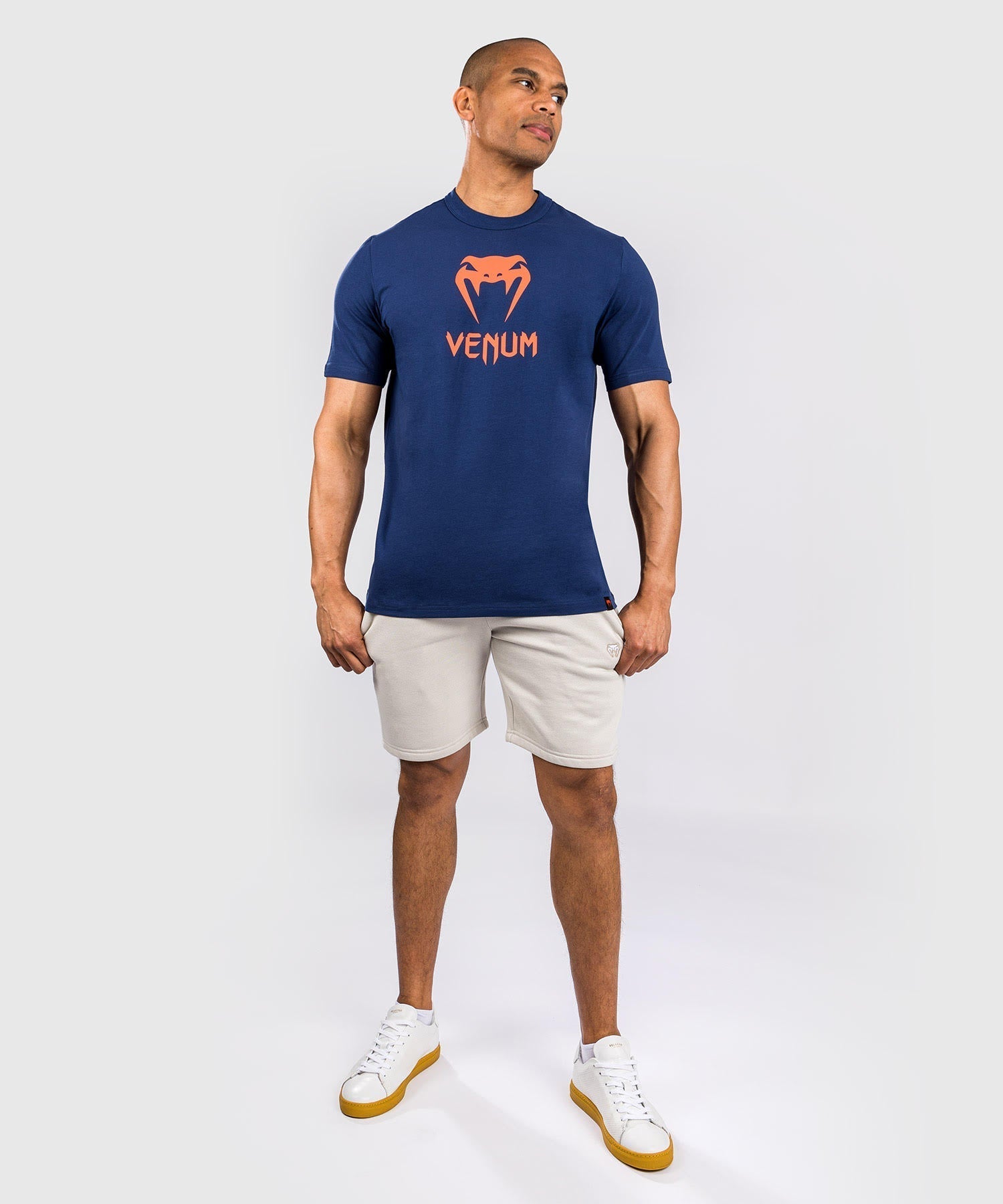 Venum Classic T-Shirt - Navy Blue/Orange