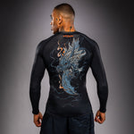 Load image into Gallery viewer, Venum Thunder Dragon Long Sleeve Rashguard - Black/Grey/Copper
