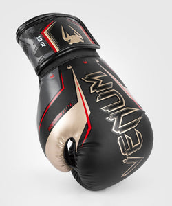 Venum Elite Evo Boxing Gloves - Black/Gold/Red