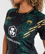 Load image into Gallery viewer, UFC Adrenaline by Venum Authentic Fight Night Women’s Walkout Jersey Green/Black/Gold - Emerald Edition
