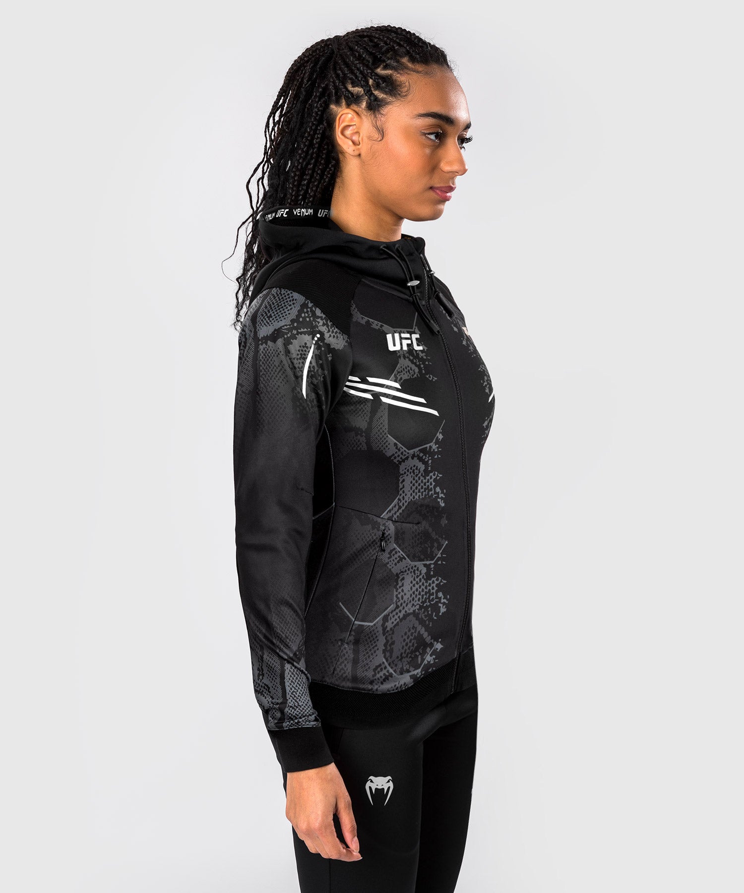 UFC Adrenaline by Venum Authentic Fight Night Women’s Walkout Hoodie - Black