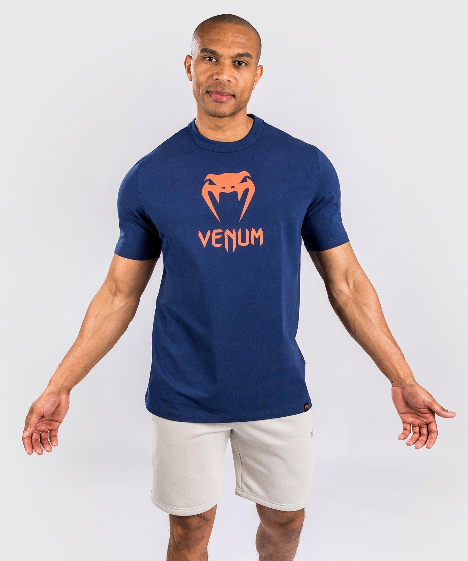 Venum Classic T-Shirt - Navy Blue/Orange