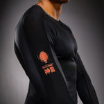 Load image into Gallery viewer, Venum Thunder Dragon Long Sleeve Rashguard - Black/Grey/Copper
