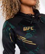 Load image into Gallery viewer, UFC Adrenaline by Venum Authentic Fight Night Women’s Walkout Hoodie - Emerald Edition - Green/Black/Gold
