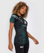 Load image into Gallery viewer, UFC Adrenaline by Venum Authentic Fight Night Women’s Walkout Jersey - Emerald Edition - Green/Black
