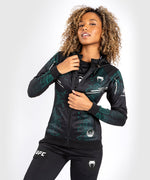 Load image into Gallery viewer, UFC Adrenaline by Venum Authentic Fight Night Women’s Walkout Hoodie - Emerald Edition - Green/Black

