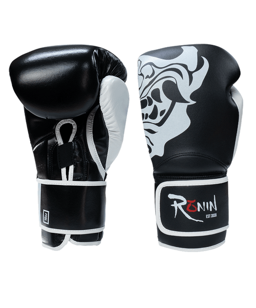 Ronin Prime Boxing Gloves Black White R nin Sports Apparel